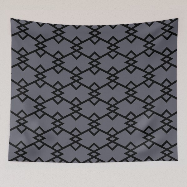 Item preview, Black and Dark Gray Tessellation Line Pattern 22 - Diamond Vogel 2022 Popular Color Blackwater 1320 designed and sold by ColorOfTheYears.