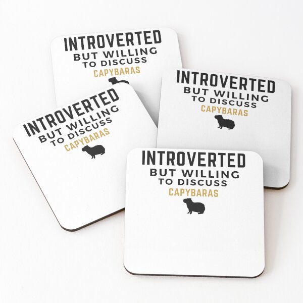 Item preview, Introverted but willing to discuss capybaras, birthday gift ideas, gift for friends, gift for boyfriend, gift for girlfriend designed and sold by oufa.