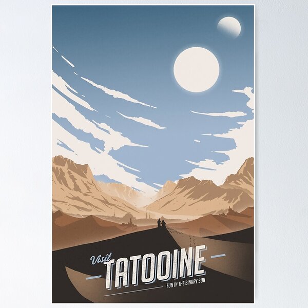Vista previa del artículo con la obra «Visita Tatooine», diseñado y vendido por calummathew.