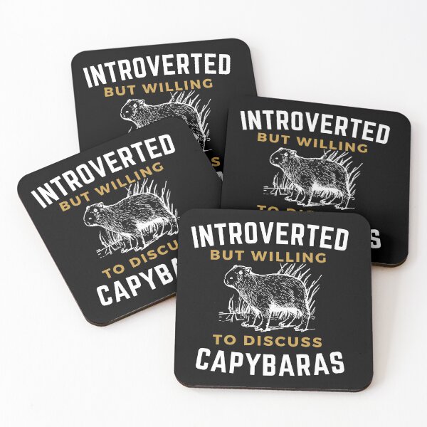 Item preview, Introverted but willing to discuss capybaras, birthday gift ideas, gift for friends, gift for boyfriend, gift for girlfriend designed and sold by oufa.