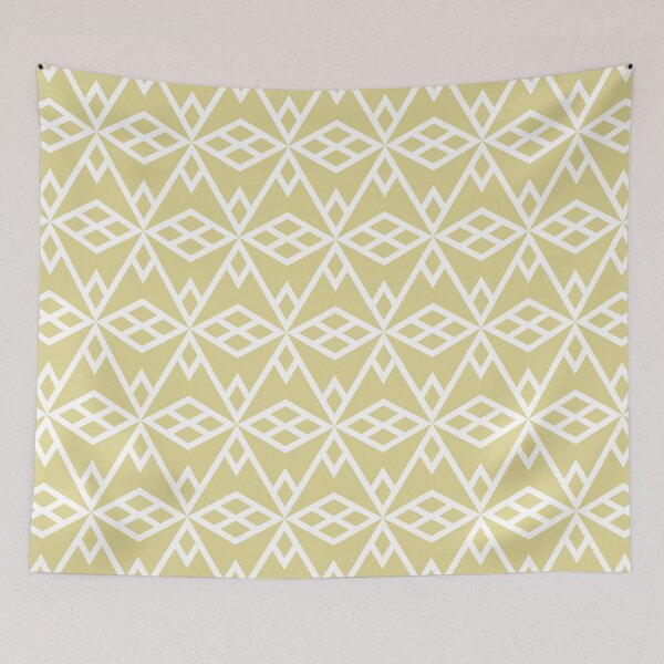 Item preview, Yellow and White Geometric Diamond Shape Pattern - Diamond Vogel 2022 Popular Color Fire Dance 0799 designed and sold by ColorOfTheYears.