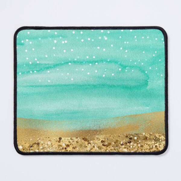Item preview, Aqua Watercolor Beach Glitter designed and sold by storyboxdesigns.
