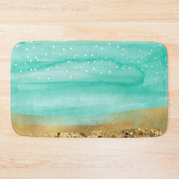 Item preview, Aqua Watercolor Beach Glitter designed and sold by storyboxdesigns.