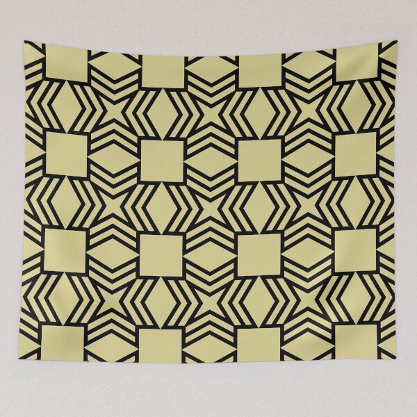 Artikelvorschau, Black and Yellow Star Square Shape Tile Pattern - Diamond Vogel 2022 Popular Color Fire Dance 0799 entworfen und verkauft von ColorOfTheYears.