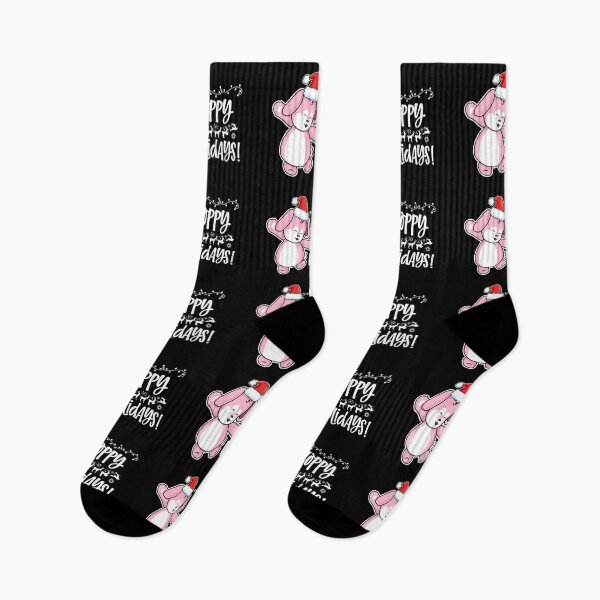 Item preview, Hoppy Holidays! | Punny Bunny | Christmas (Pink x Black) designed and sold by the-krisney-way.