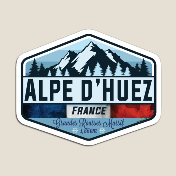 Item preview, Alpe d'Huez Ski France Skiing Alps Sticker T-Shirt 01 designed and sold by OuterShellUK.