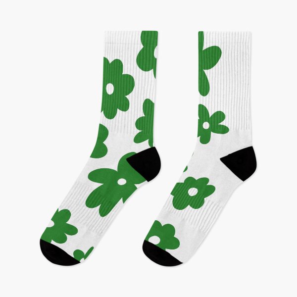 Item preview, Happy retro flowers, green and white designed and sold by Nadezda Kravcenko.