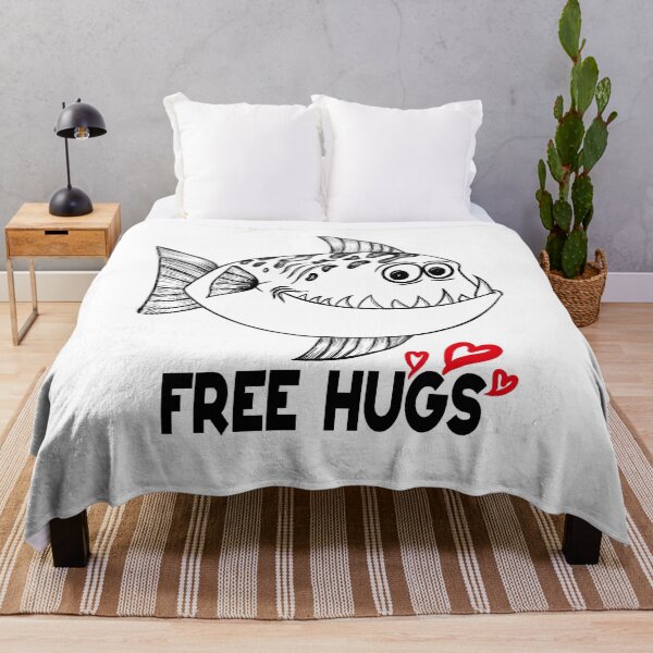 Item preview, Free Hugs Fish - funny design designed and sold by asprse.