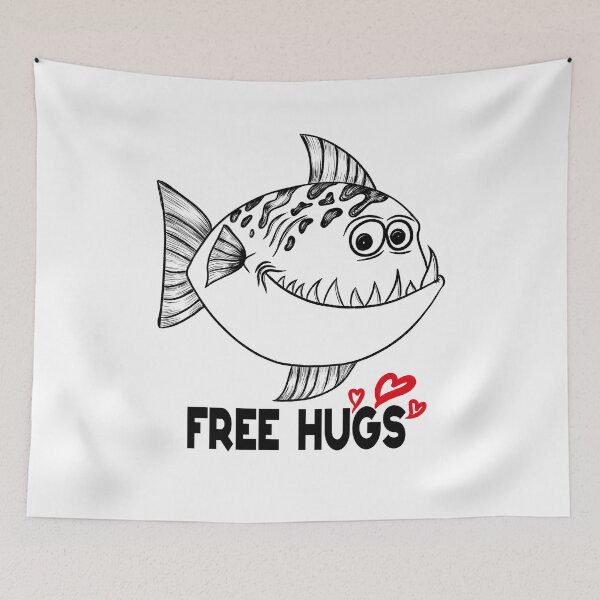 Item preview, Free Hugs Fish - funny design designed and sold by asprse.