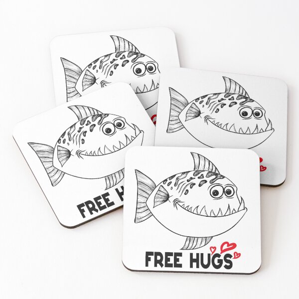 Item preview, Free Hugs Fish - funny design designed and sold by asprse.