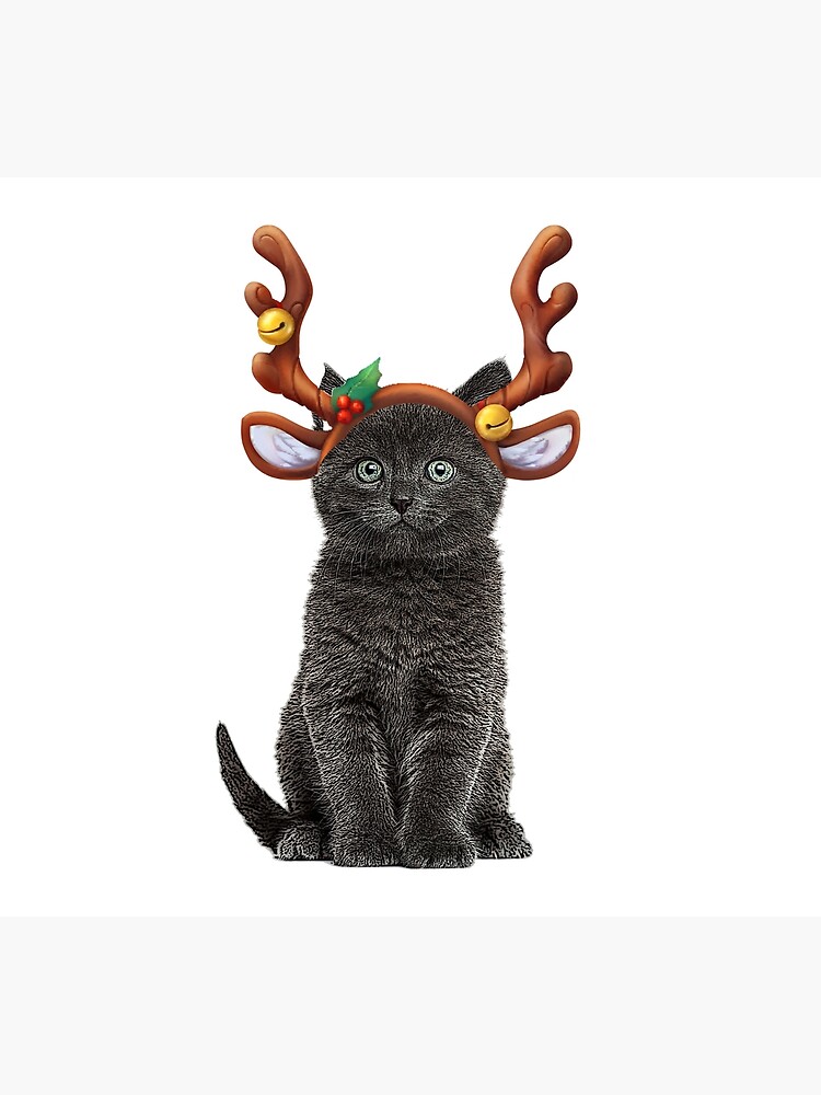 Christmas hood with antlers cyan