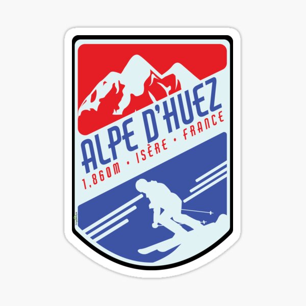 Item preview, Alpe d'Huez Ski France Skiing Alps Sticker T-Shirt 03 designed and sold by OuterShellUK.