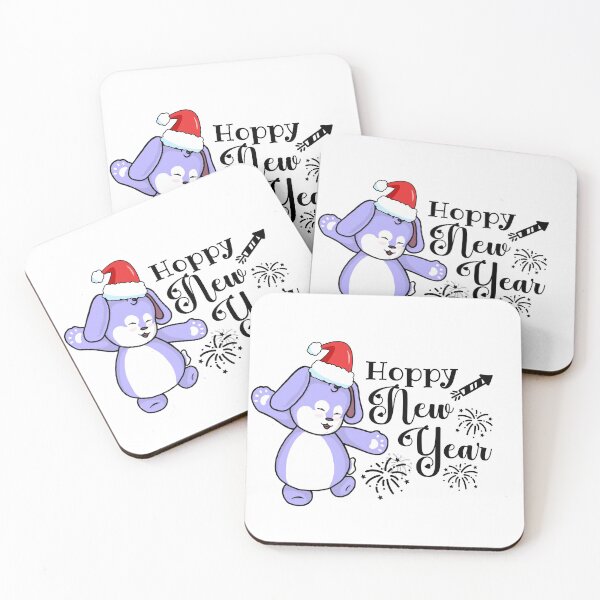 Item preview, Hoppy New Year | Punny Bunny | Christmas (Blue x White) designed and sold by the-krisney-way.