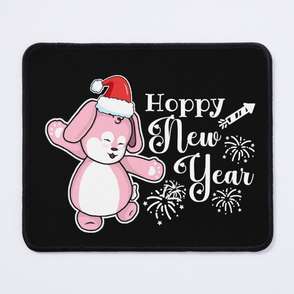 Item preview, Hoppy New Year | Punny Bunny | Christmas (Pink x Black) designed and sold by the-krisney-way.