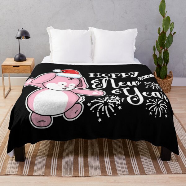 Item preview, Hoppy New Year | Punny Bunny | Christmas (Pink x Black) designed and sold by the-krisney-way.
