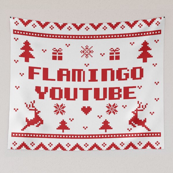 Item preview, Flamingo youtube Flamingo Plush christmas gift red ugly lovely sweater,  funny sweater, pixel artwork, 8bitart, designed and sold by SGS-.