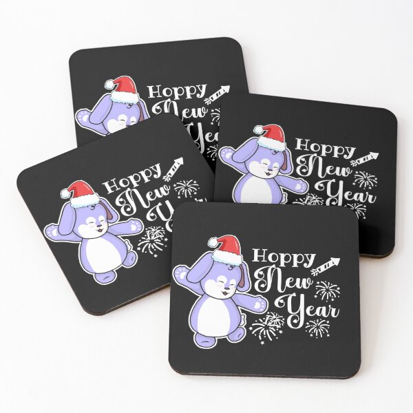 Item preview, Hoppy New Year | Punny Bunny | Christmas (Blue x Black) designed and sold by the-krisney-way.