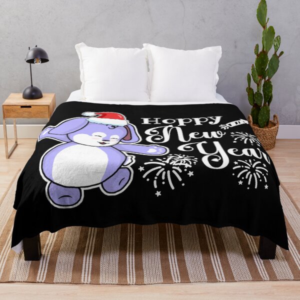 Item preview, Hoppy New Year | Punny Bunny | Christmas (Blue x Black) designed and sold by the-krisney-way.