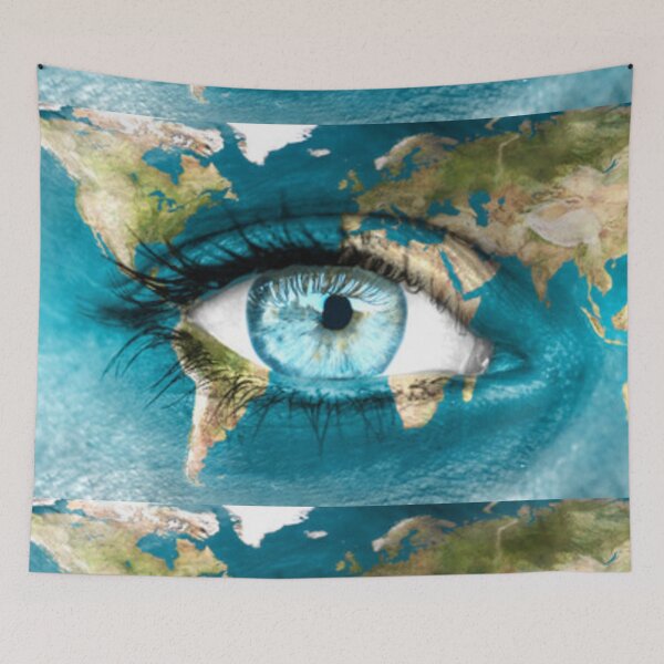 Item preview, Planet earth and blue human eye designed and sold by Dbanksdesign.