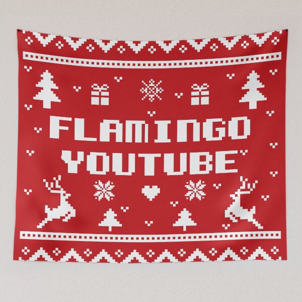 Item preview, Flamingo youtube Flamingo Plush christmas gift white ugly lovely sweater,  funny sweater, pixel artwork, 8bitart, designed and sold by SGS-.