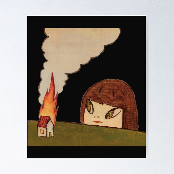Item preview, yoshitomo nara burning house painting   designed and sold by Mathewdesign.