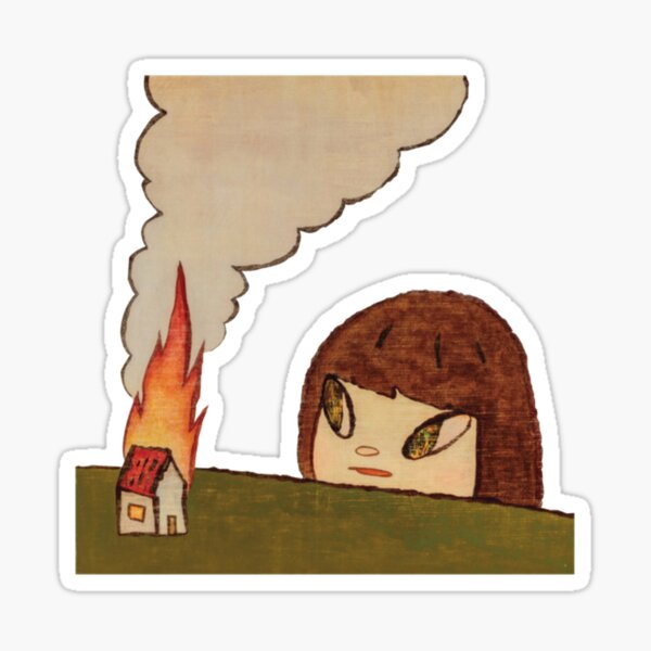 Item preview, yoshitomo nara burning house painting   designed and sold by Mathewdesign.