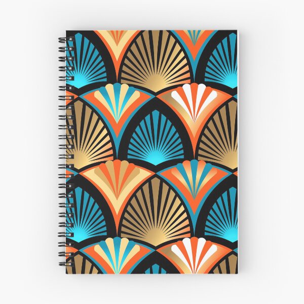 Item preview, Art Deco golden geometric retro pattern with stylised palm leaves and beach umbrellas-4 designed and sold by Irina Ivanova.