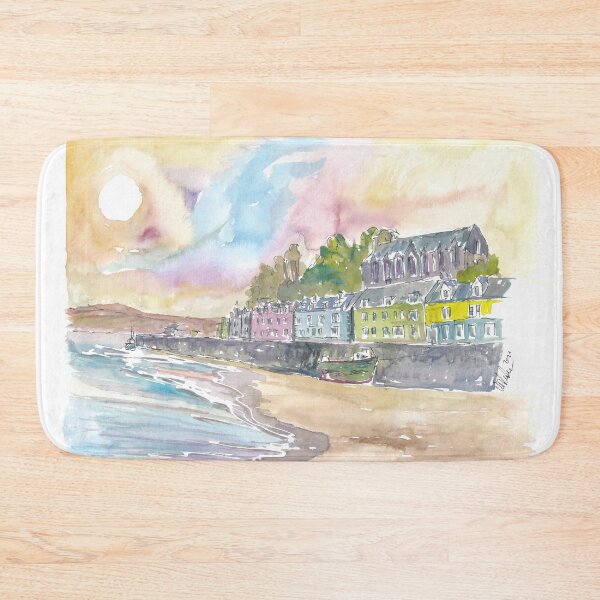 Item preview, Portree Isle of Skye Inner Hebrides with Colorful Waterfront designed and sold by artshop77.