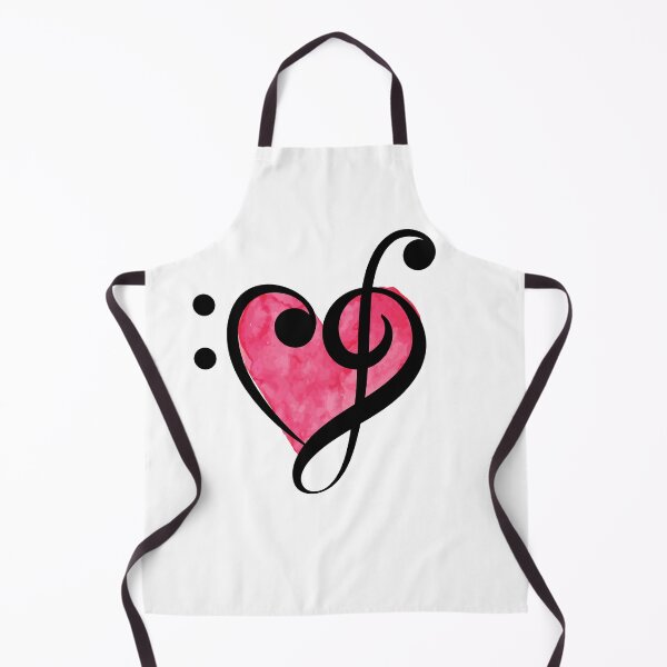 Item preview, Music heart - Treble clef and bass clef Pink Watercolor designed and sold by RaquelDeneth.