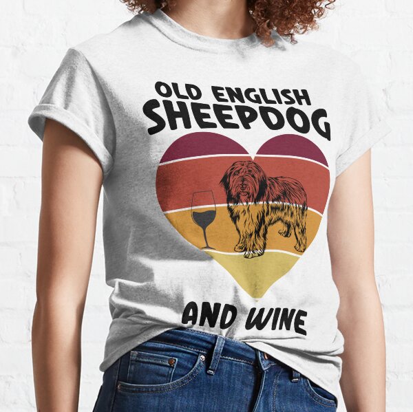 Remera de Perro Viejo Pastor Ingles Old English Sheepdog Bobtail
