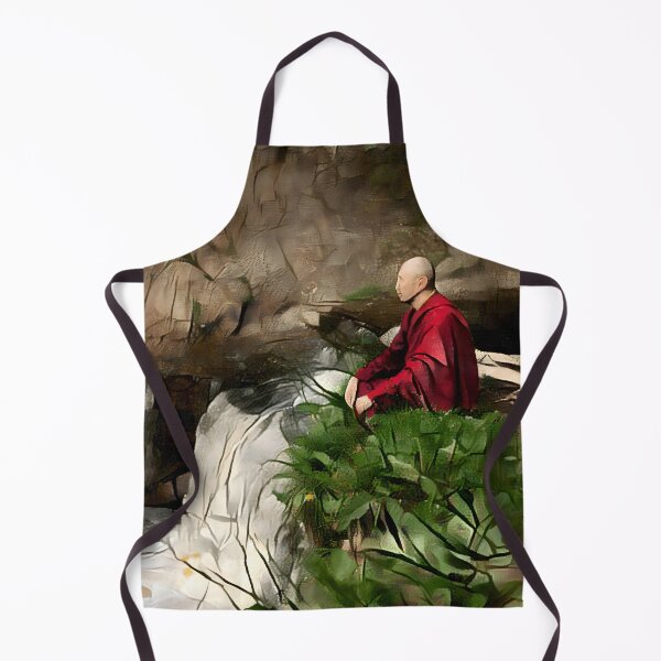 Item preview, Meditating Monk and Waterfall designed and sold by PlacidHinds.