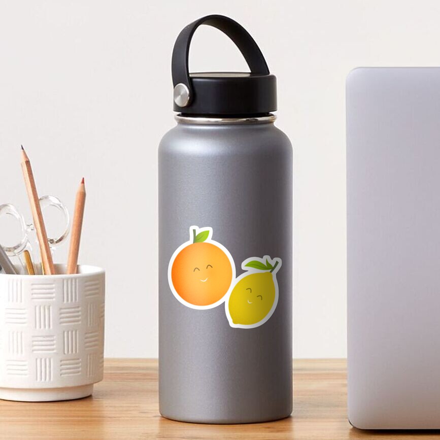 Happy Orange and Lemon Sticker