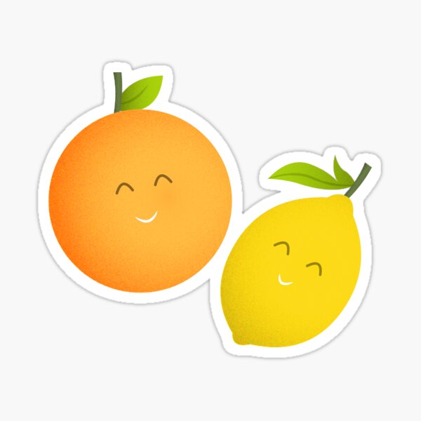Happy Orange and Lemon Sticker