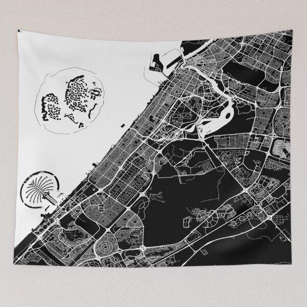 Item preview, Dubai, UAE, City Map - Black designed and sold by helloadventure.