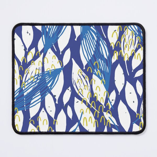 Item preview, Blue And White Leaves Pattern With Green Accents  designed and sold by Designs By YL.