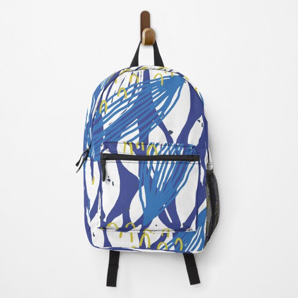 Item preview, Blue And White Leaves Pattern With Green Accents designed and sold by Designs By YL.