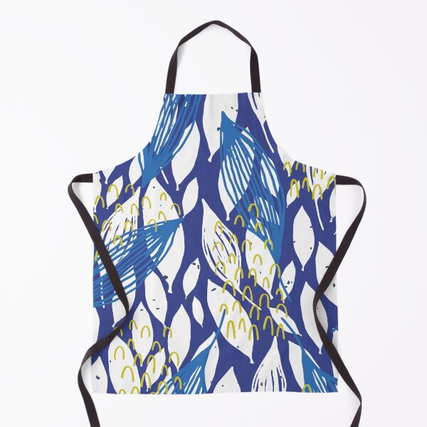 Item preview, Blue And White Leaves Pattern With Green Accents  designed and sold by Designs By YL.