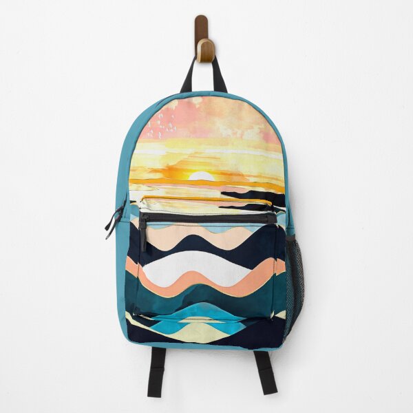 Item preview, Waves against a sunset backpack designed and sold by lullabel77.