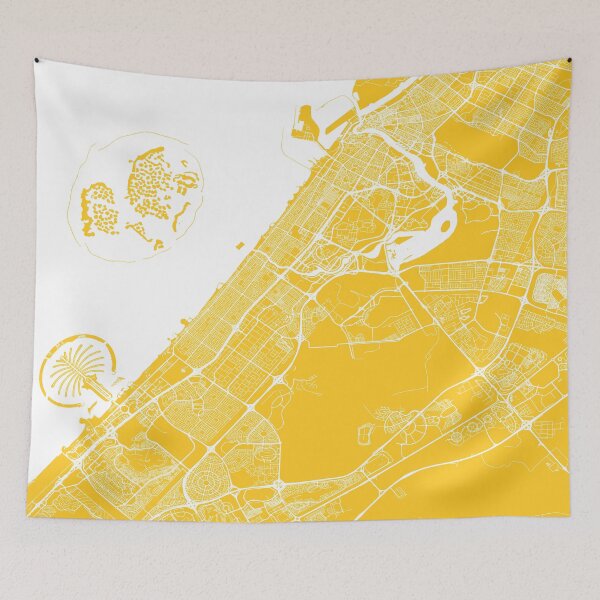 Item preview, Dubai, United Arab Emirates, City Map - Yellow designed and sold by helloadventure.