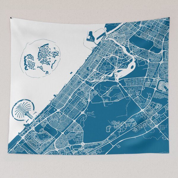Item preview, Dubai, UAE, City Map - Blue designed and sold by helloadventure.