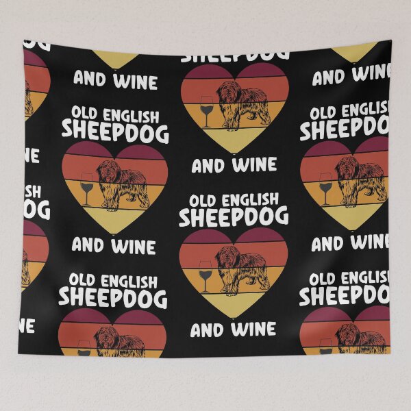 Item preview, Old English Sheepdog And Wine, Old English Sheepdog Mom designed and sold by SportyDogShop.
