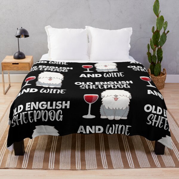 Item preview, Old English Sheepdog And Wine, Old English Sheepdog Mom designed and sold by SportyDogShop.