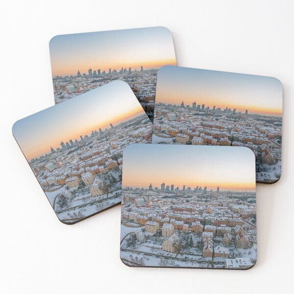 Item preview, Warsaw old town, snow-covered roofs and and distant city center designed and sold by Lukasz Szczepanski.