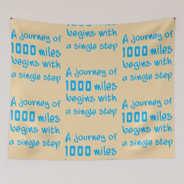 Item preview, A journey of 1000 miles begins with a single step, Motivational quotes, positive words and inspirational sayings for encouraging to do the best in your life. designed and sold by Quotesgallery.