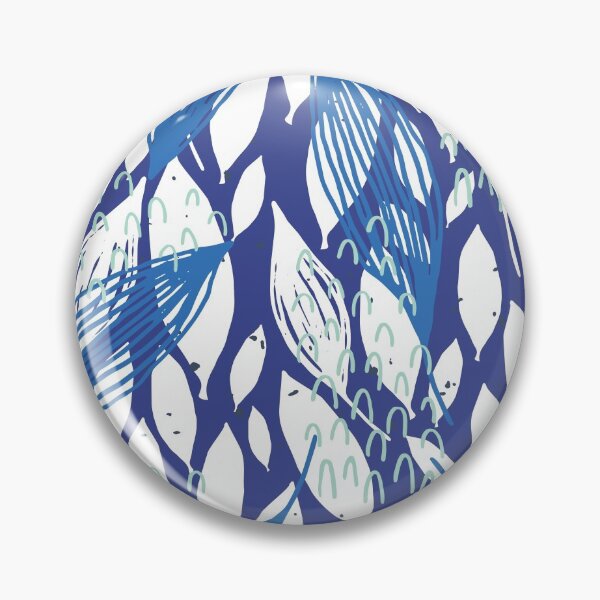 Item preview, Blue And White Leaves Pattern With Blue Accents  designed and sold by Designs By YL.