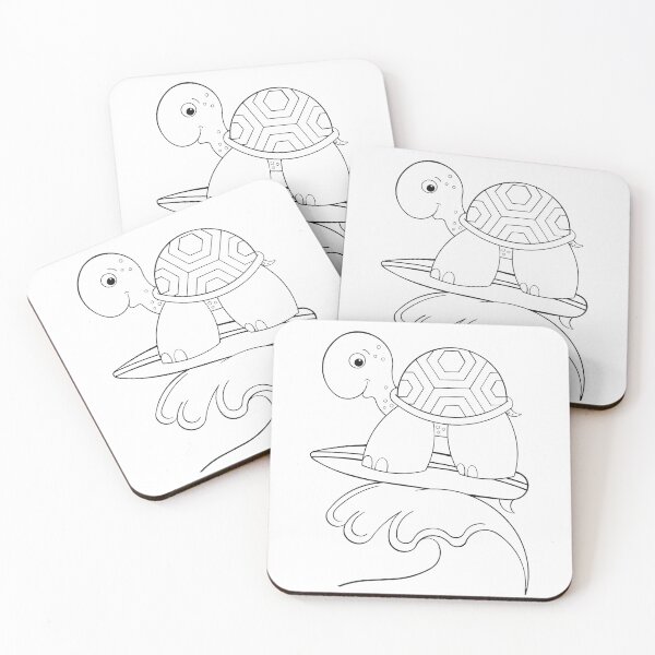 Item preview,   Color Your Own Surfing Turtle designed and sold by GrandpaH.