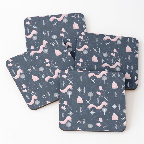 Item preview, Cold Weather Pattern, Navy and Pink designed and sold by Quick Brown Fox Canada.
