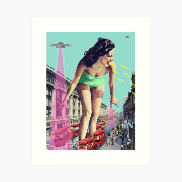 Aperçu de l'œuvre Rush Hour /// Des OVNIS descendent à Londres ca. 1960 créée et vendue par MsGonzalez.