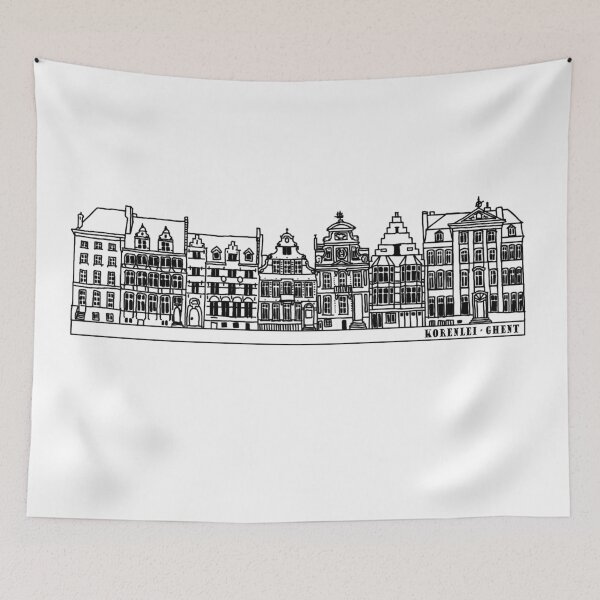 Item preview, Ghent Korenlei Drawing Lineart designed and sold by reujken.