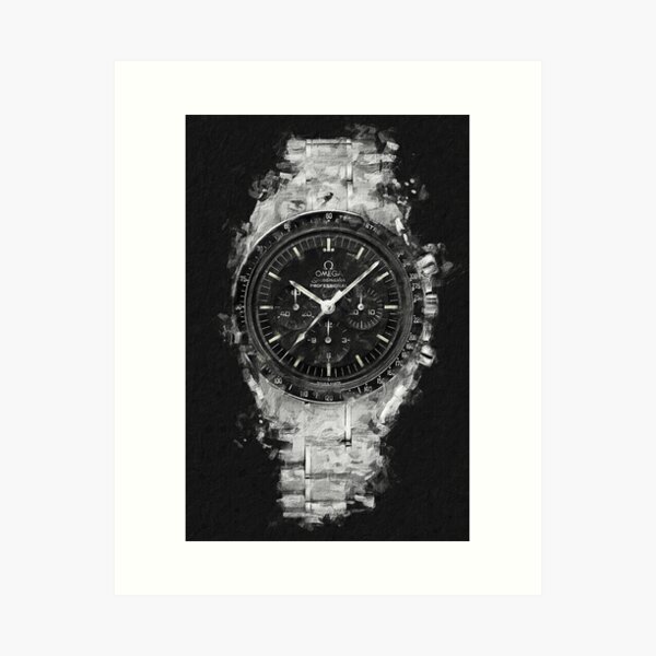 Abstract Steel Speedmaster Luxury Watch Oil Painting Poster